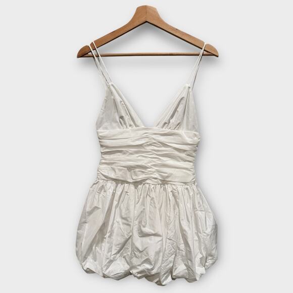 STAUD Loren Ruched Taffeta Mini Dress Size 4 - Picture 7 of 13